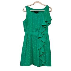 Cynthia Steffe green side ruffle dress size 10